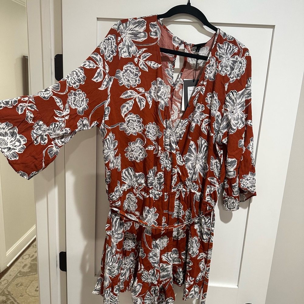 Floral Rust Romper